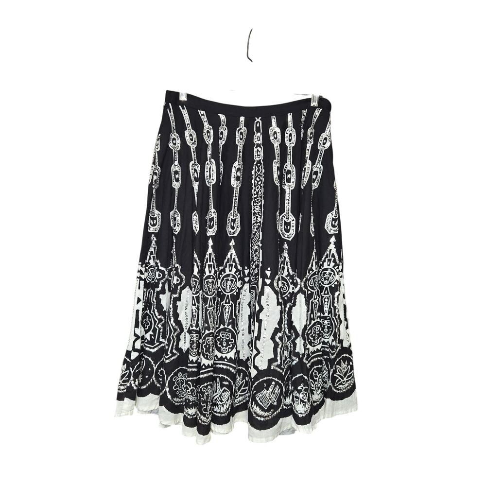 Sweet By Miss Me Skirt S Midi Full Flare Sequin Faces Gothic Gypsy Bling Artsy